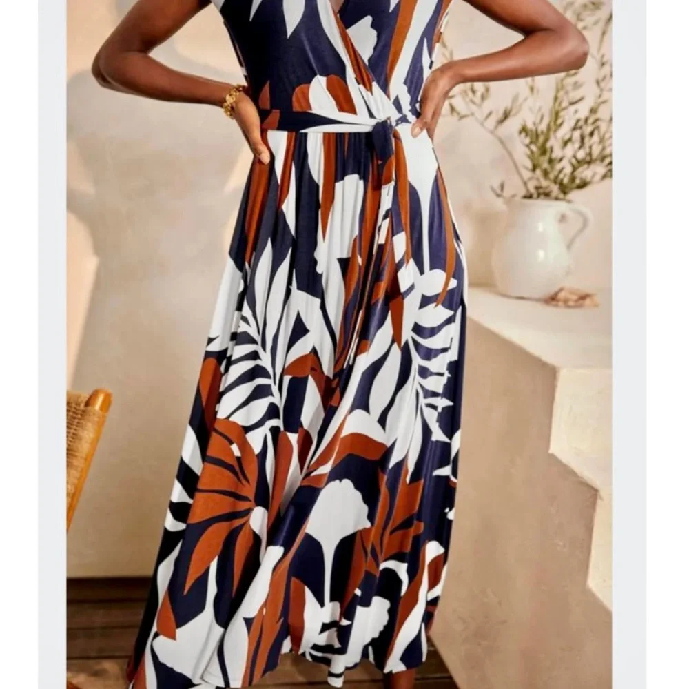 Boden Eleanor Jersey Faux Wrap Maxi Dress - Picture 2 of 14